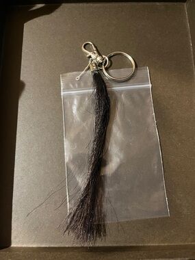 Clydesdale Hair Tassel Keychain with Silver Hardware